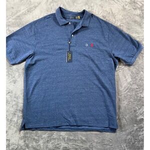 NWT Polo Ralph Lauren Shirt Mens 3LT Blue Pony Logo 100% Cotton SS